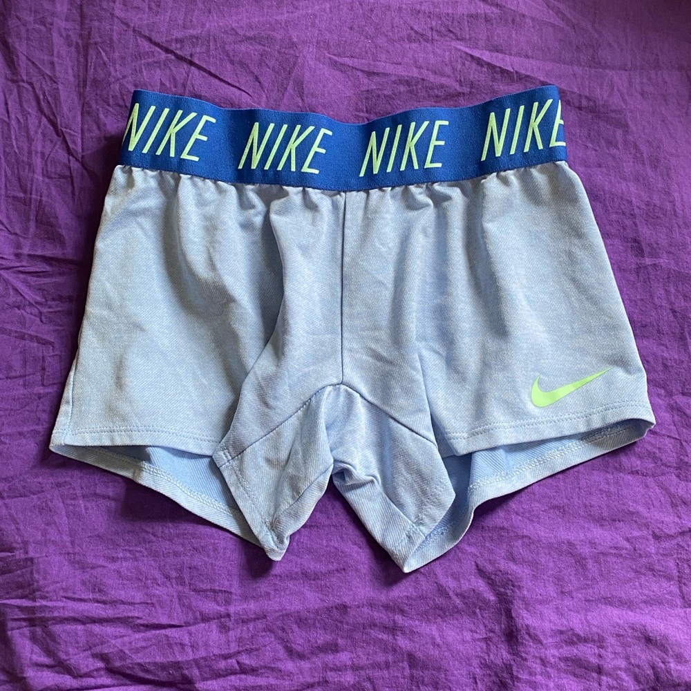 Girls Blue and Green Nike Shorts